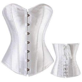 Bustier Lace up Boned Top Corset Waist Shaper (Option: 4XL-White)