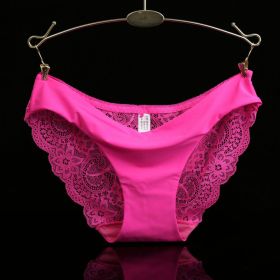 Lace ladies low waist briefs (Option: Rose red-S)