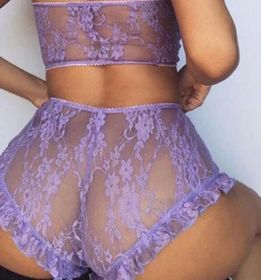 Slim lace bandeau set (Option: Purple-L)