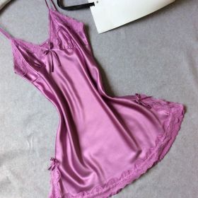 silk sling pajamas (Option: Light purple-XL)