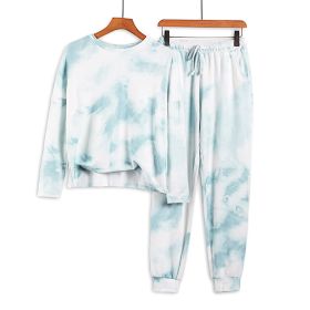 Two Piece Set Tracksuit Women Clothes (Option: Sky Blue-XL)